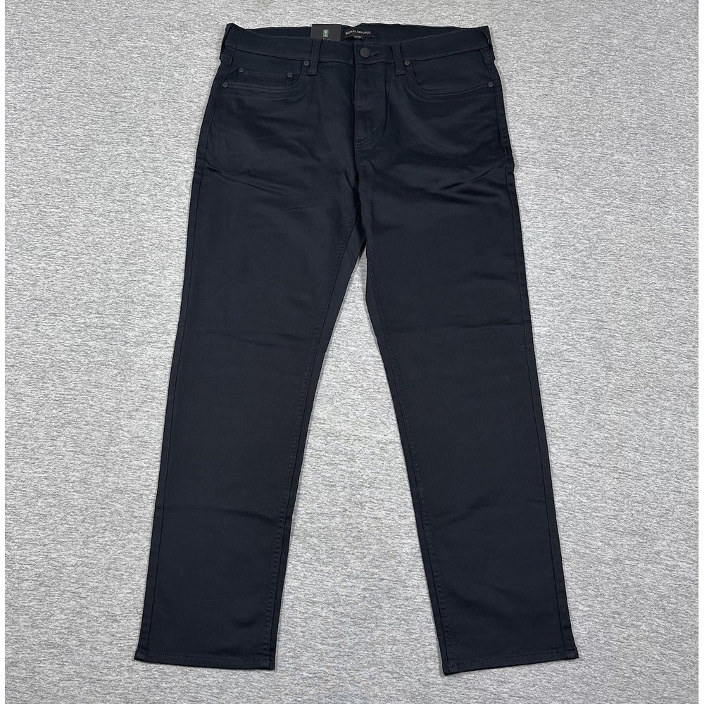Banana Republic Pants Mens Size 34x30 Black 5-Pocket Stretch Chino City NEW
